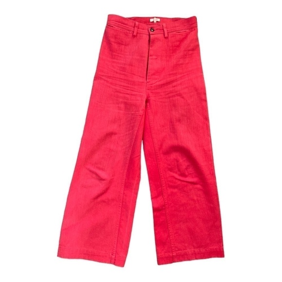 Bellerose Lotan Wide Leg Crop Pants in Red - Picture 2 of 7